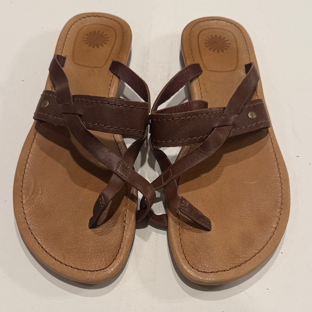 UGG Brown Leather Sandals